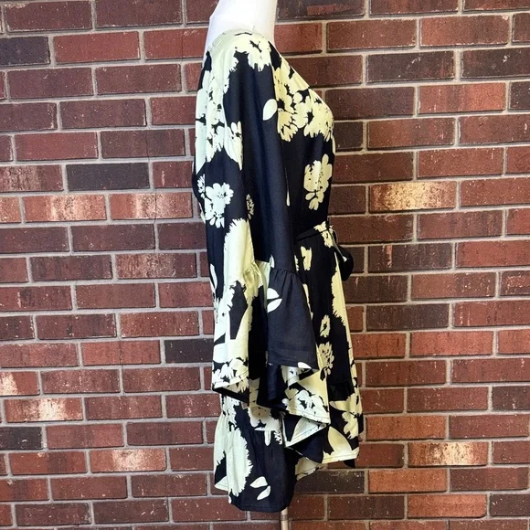 Anthropologie Bel Kazan Tie Ruffle Floral Printed Kaftan - Picture 9 of 16